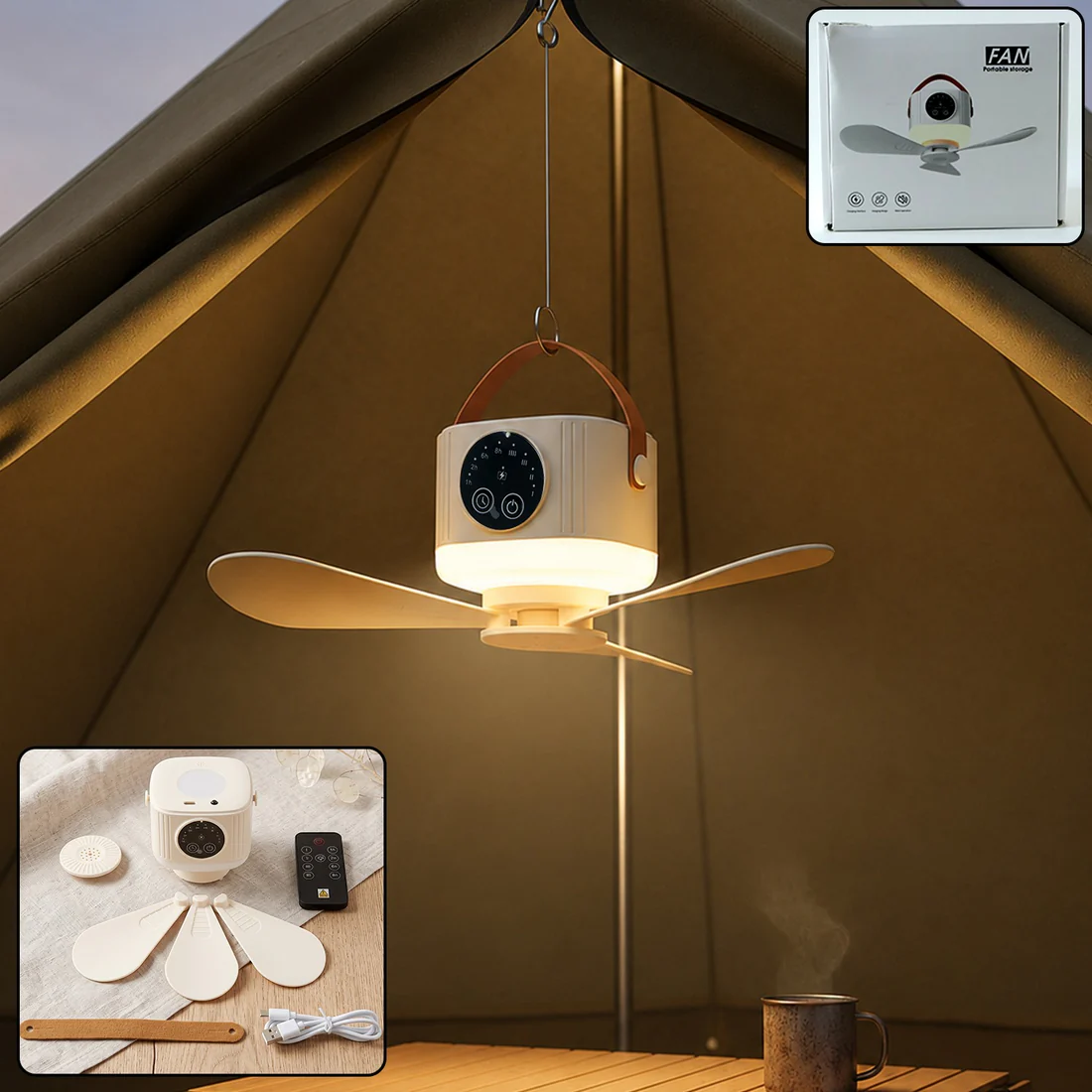 BreezeBeam 3-in-1 Rechargeable Fan & LED Light - Image 2